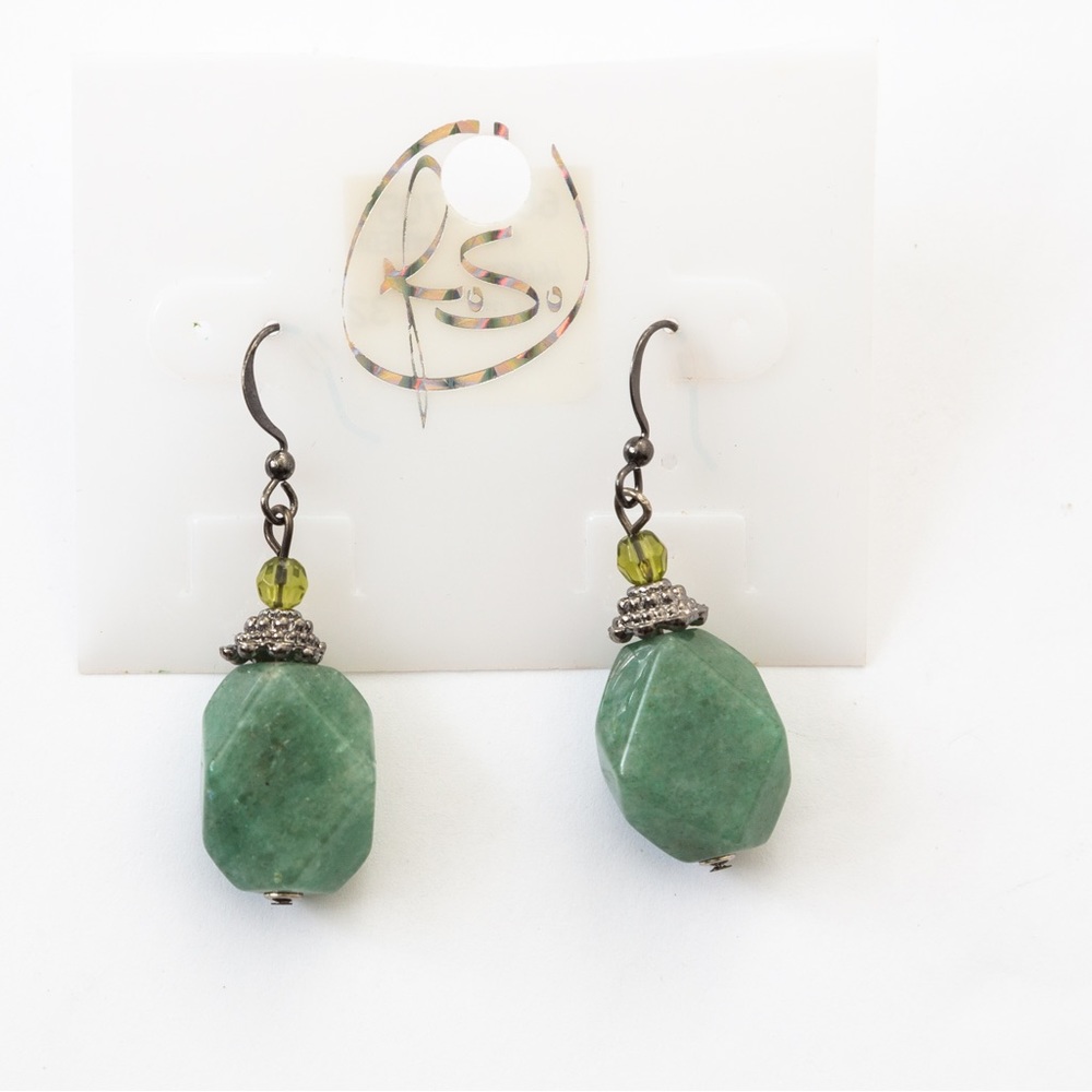 Jade look drop style earring from R.S.